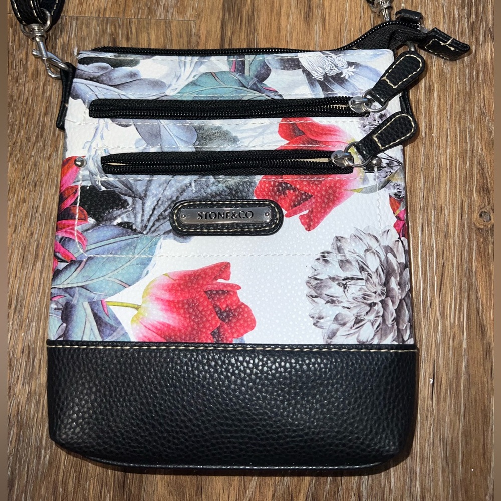 stone and co cross body floral bag